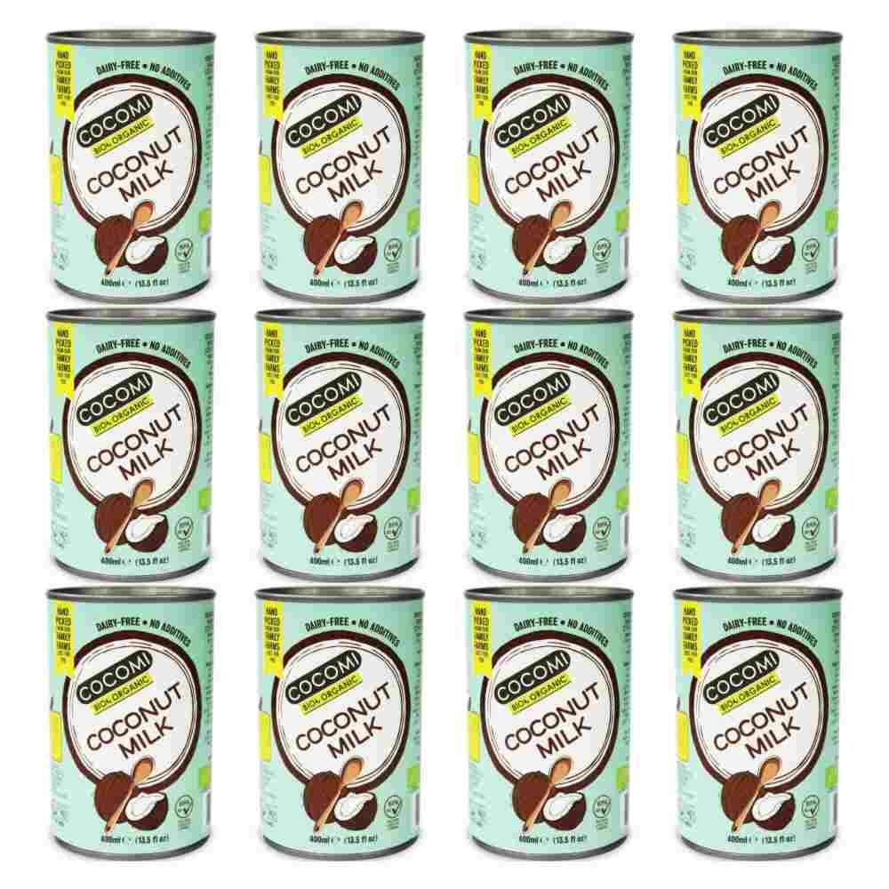 Zestaw 12 x Napój Kokosowy w Puszce 17% Tłuszczu Bio 400 ml Cocomi