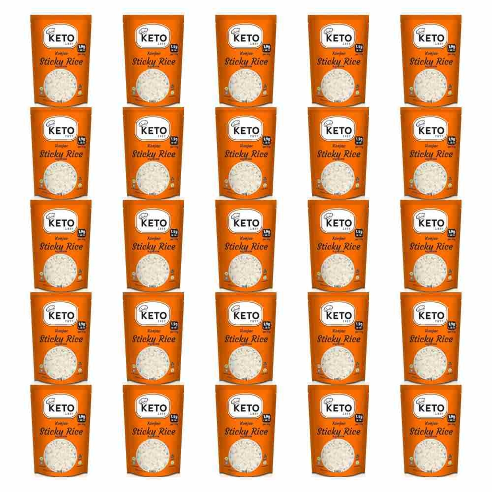 25 x Makaron Konjac w Kształcie Ryżu (Sticky Rice) do Sushi 200 g - Keto Chef