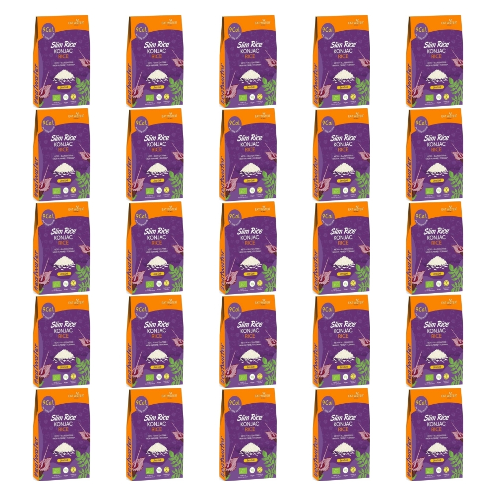 25 x Makaron Konjac w Kształcie Ryżu Bezglutenowy Bio 270 g (200 g) - SLIM RICE