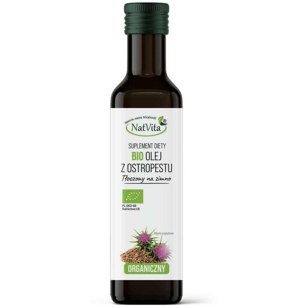 Olej z Ostropestu Tłoczony na Zimno Bio 250 ml - Natvita (COLD)