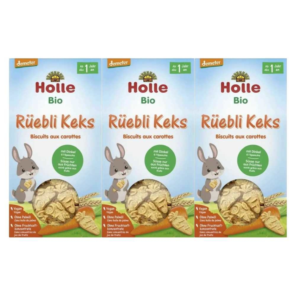 3 x Ciastka Marchewkowo - Orkiszowe Bio Demeter od 1. Roku Życia 125 g - Holle