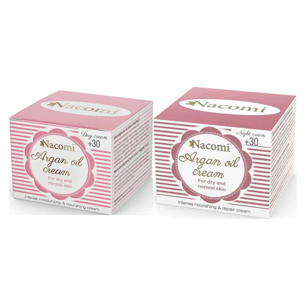 Krem Arganowy do Twarzy na Dzień 30+ 50 ml - Nacomi + Krem Arganowy do Twarzy na Noc 30+ 50 ml - Nacomi