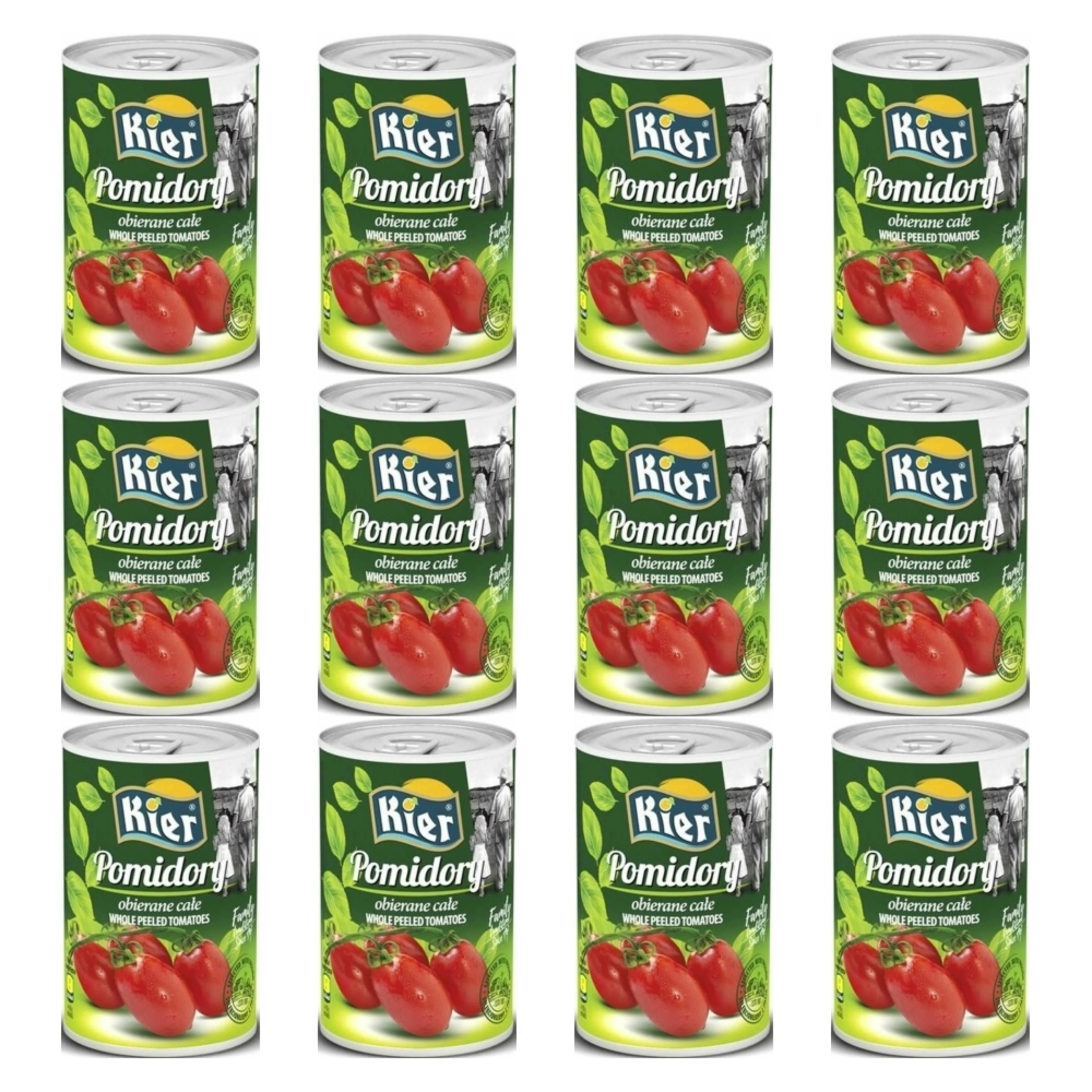 12 x Pomidory Obierane Całe 400 g - Kier