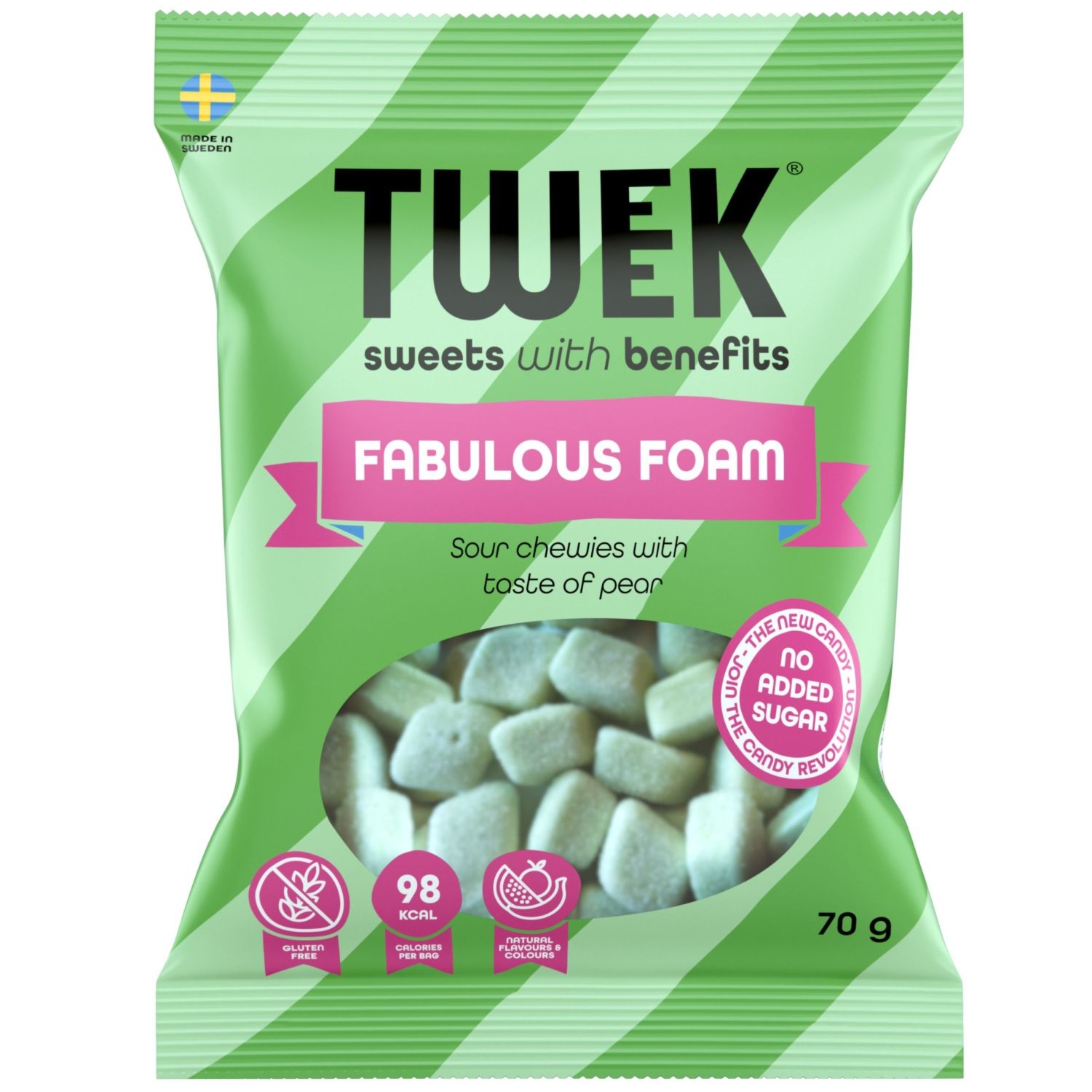 Kwaśne Pianko-Żelki Bez Dodatku Cukru Fabulous Foam 70 g - TWEEK