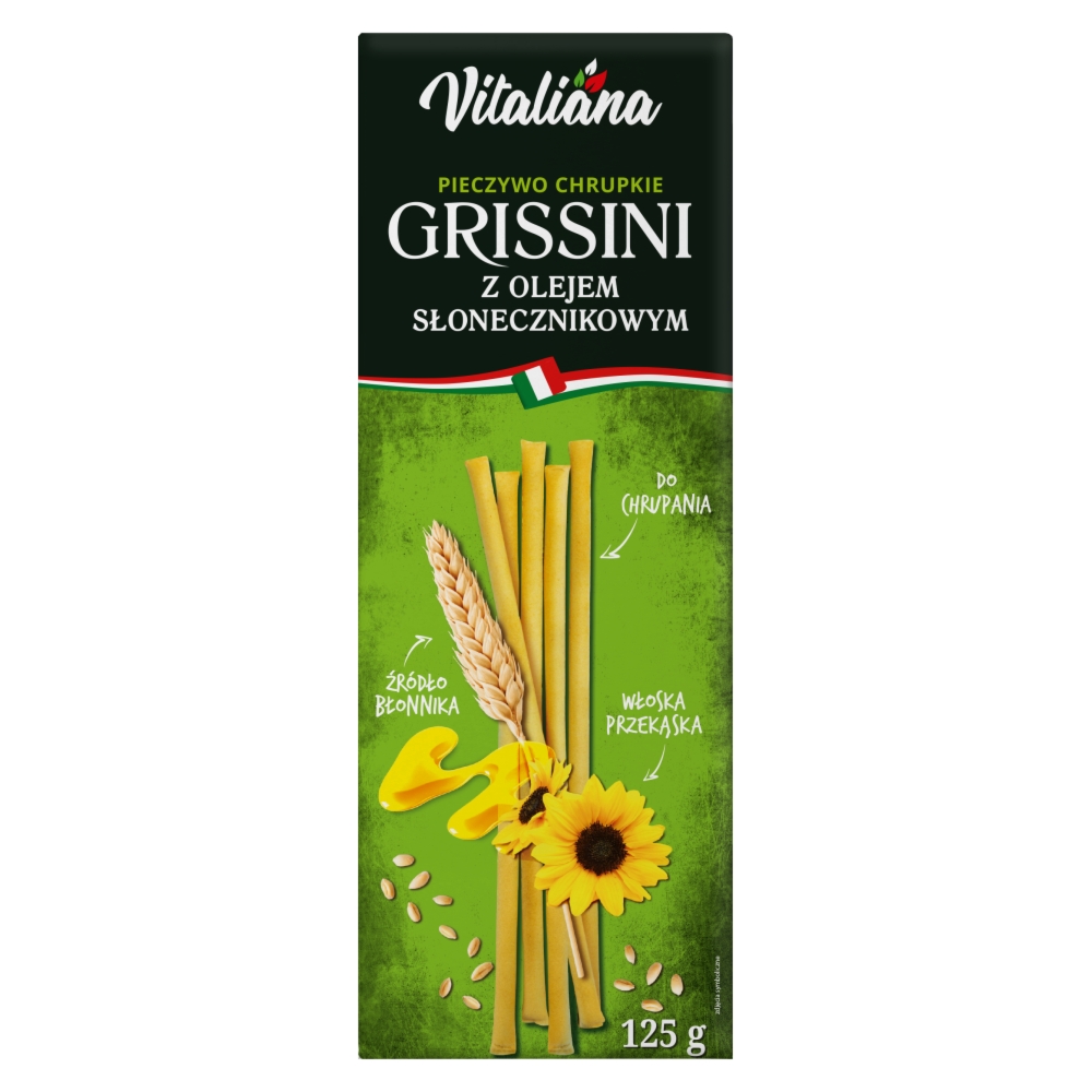  Paluszki Grissini z Olejem Słonecznikowym 125 g NaturAvena