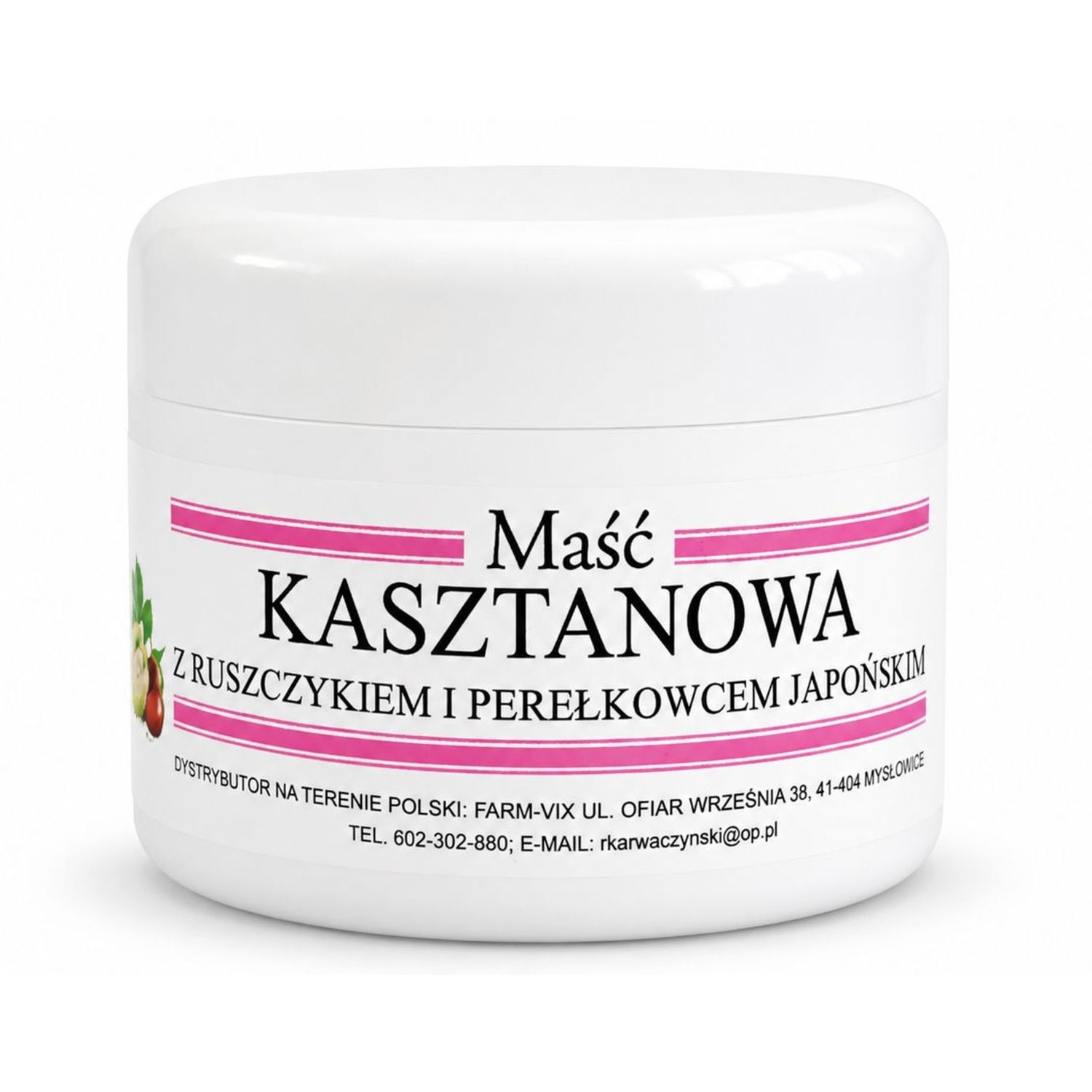 Maść Kasztanowa z Ruszczykiem i Perełkowcem Japońskim 50 ml - Farm-Vix