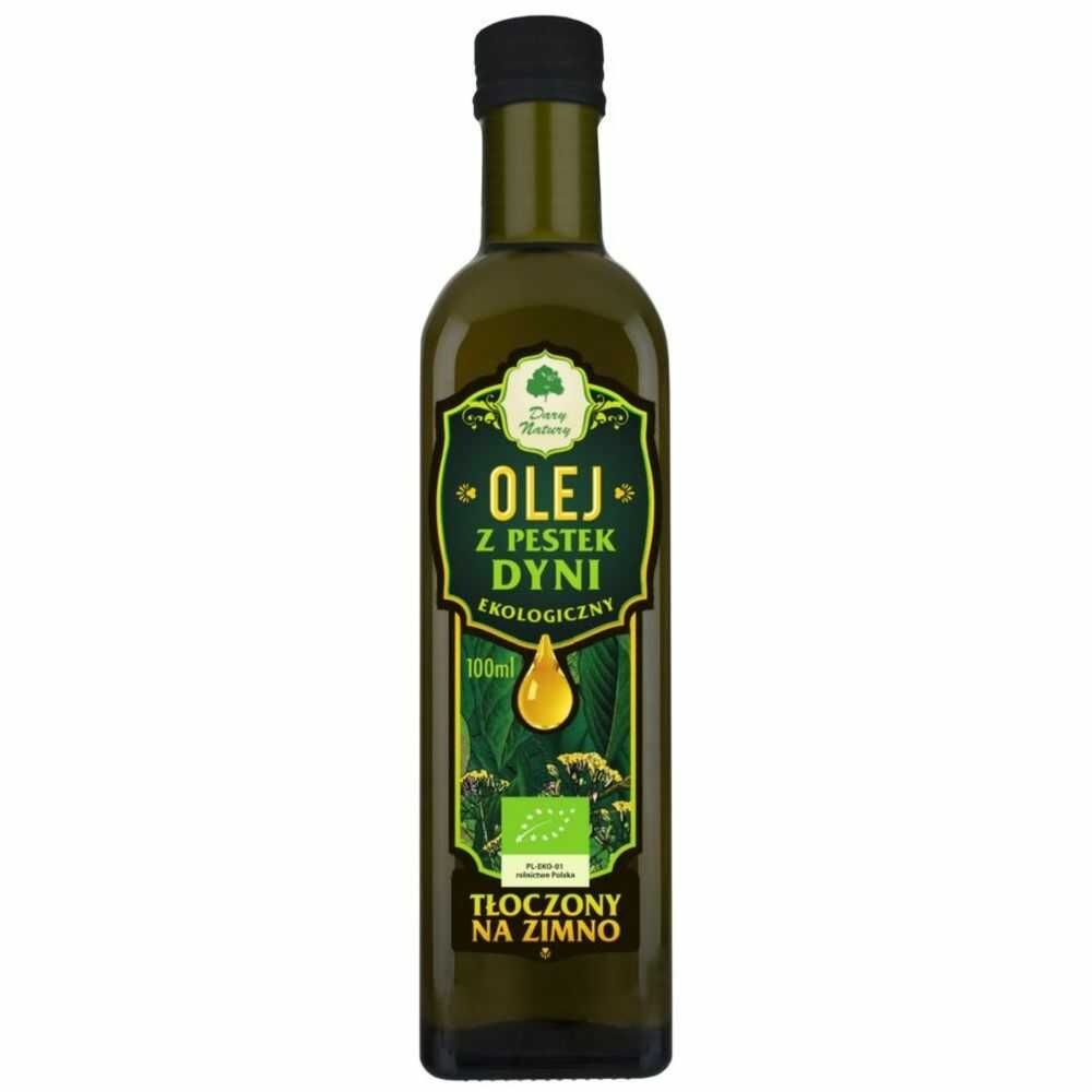 Olej z Pestek Dyni Tłoczony na Zimno EKO 100 ml - Dary Natury