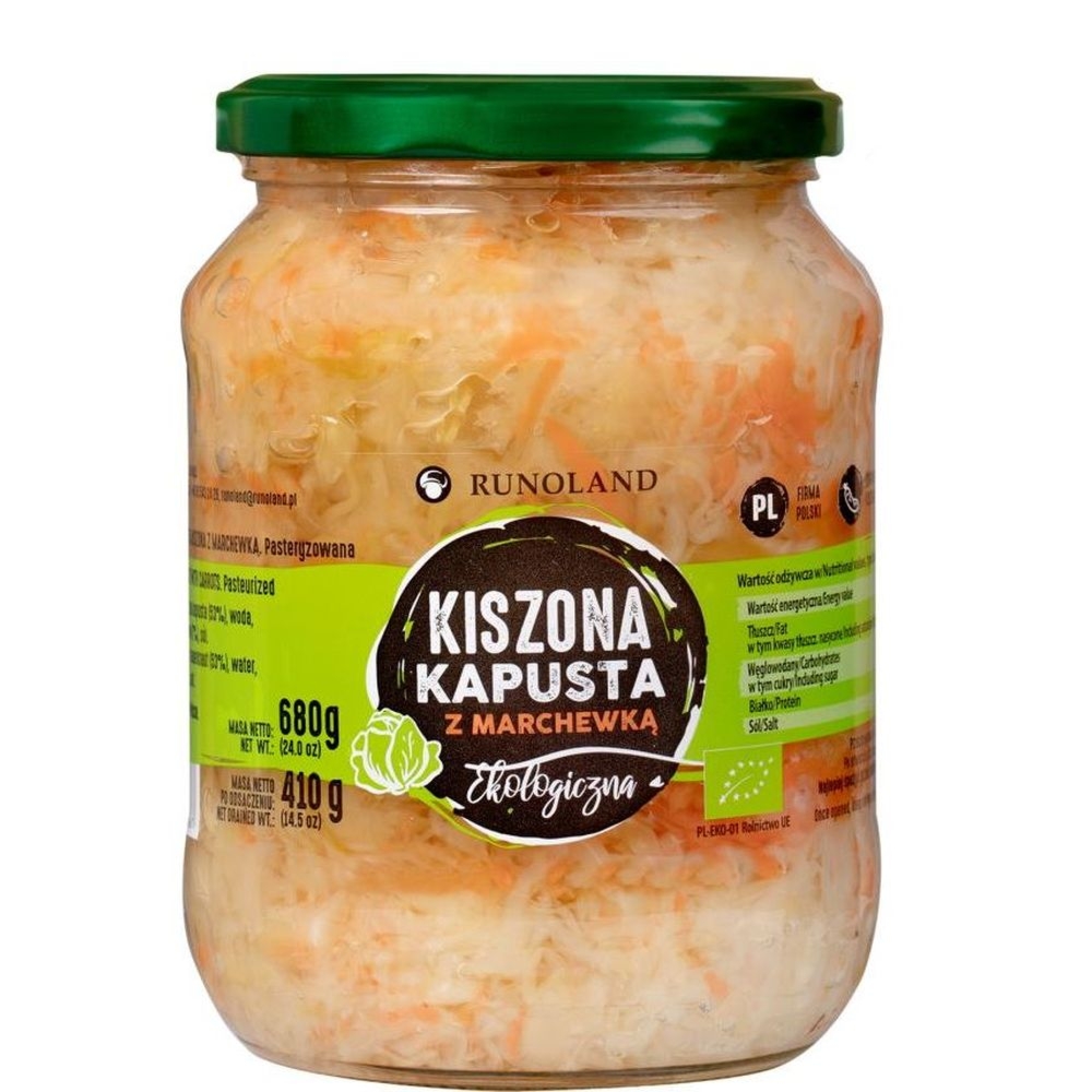 Kapusta Kiszona z Marchewką Eko 680 g (410 g) - Runoland