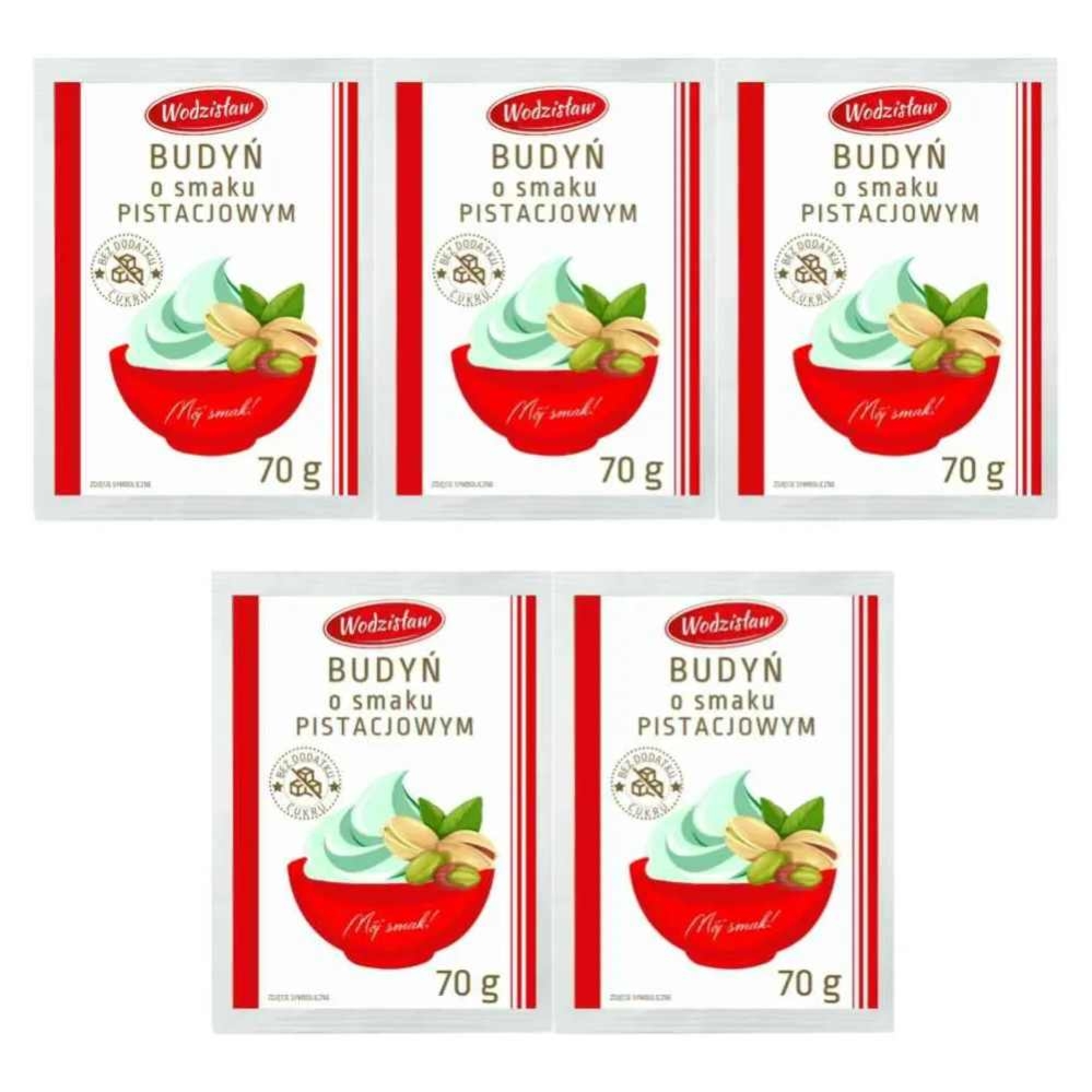 5 x Budyń o Smaku Pistacjowym z Erytrytolem 70 g - Wodzisław