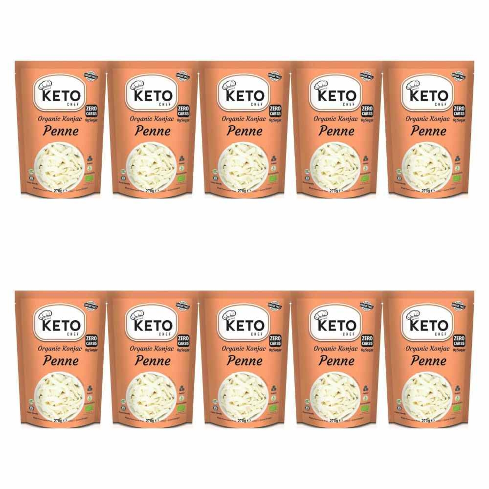 10 x Makaron Konjac Penne Bio 270 g (200 g) - Keto Chef