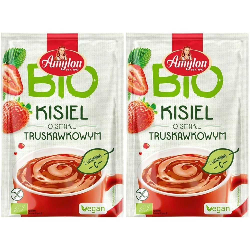 2 x Kisiel o Smaku Truskawkowym Bezglutenowy BIO 30 g - Amylon
