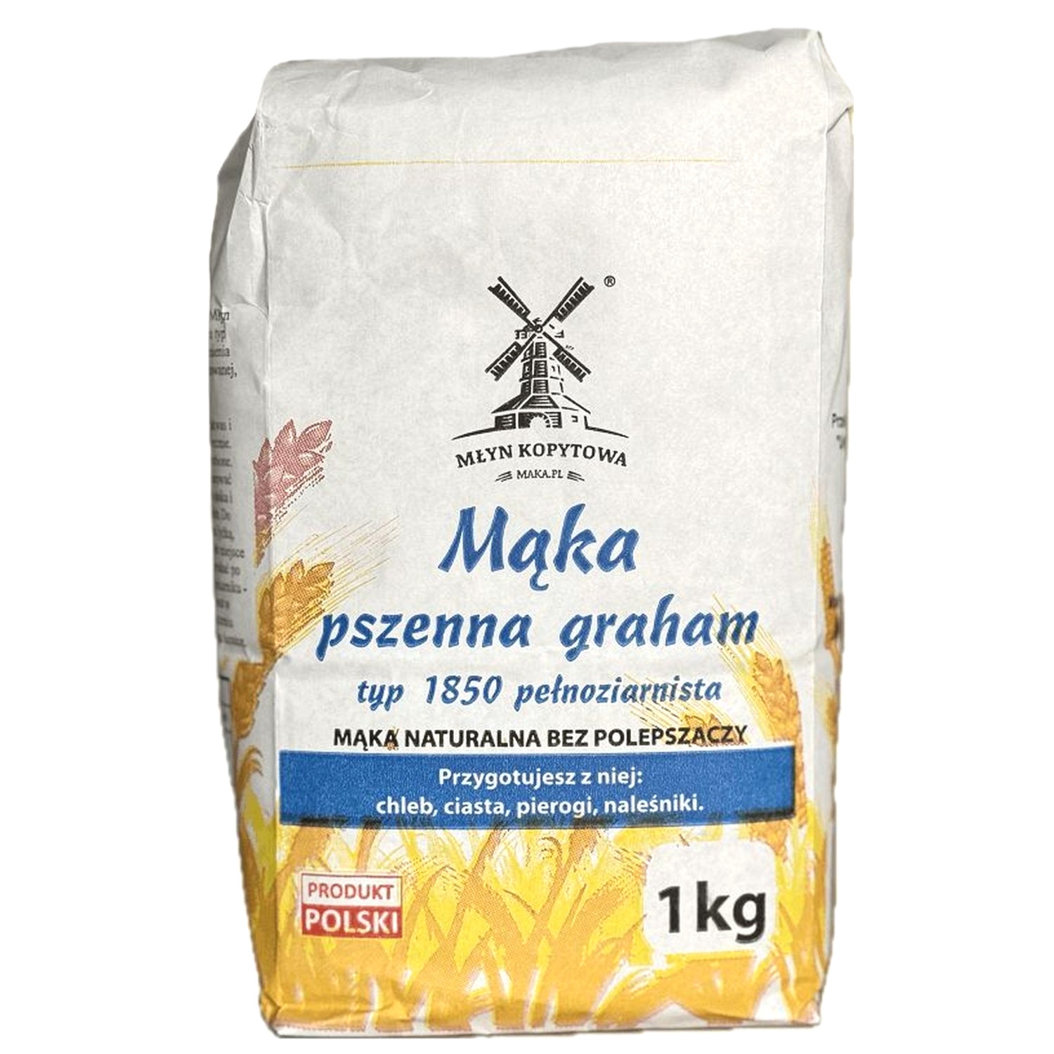 Mąka Pszenna Graham Typ 1850 Pełnoziarnista 1 kg - Młyn Kopytowa
