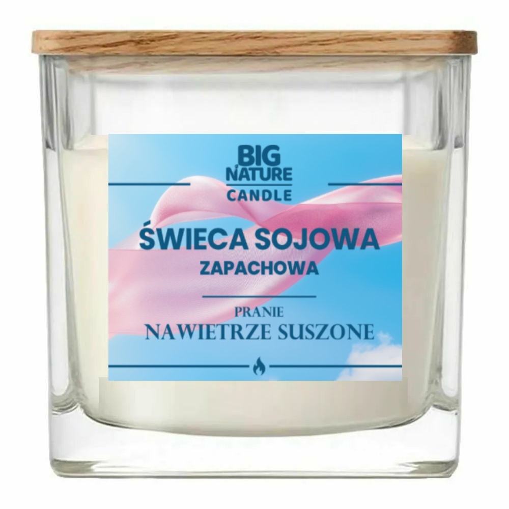 Świeca Sojowa Zapachowa PRANIE NA WIETRZE SUSZONE 220 g - Big Nature
