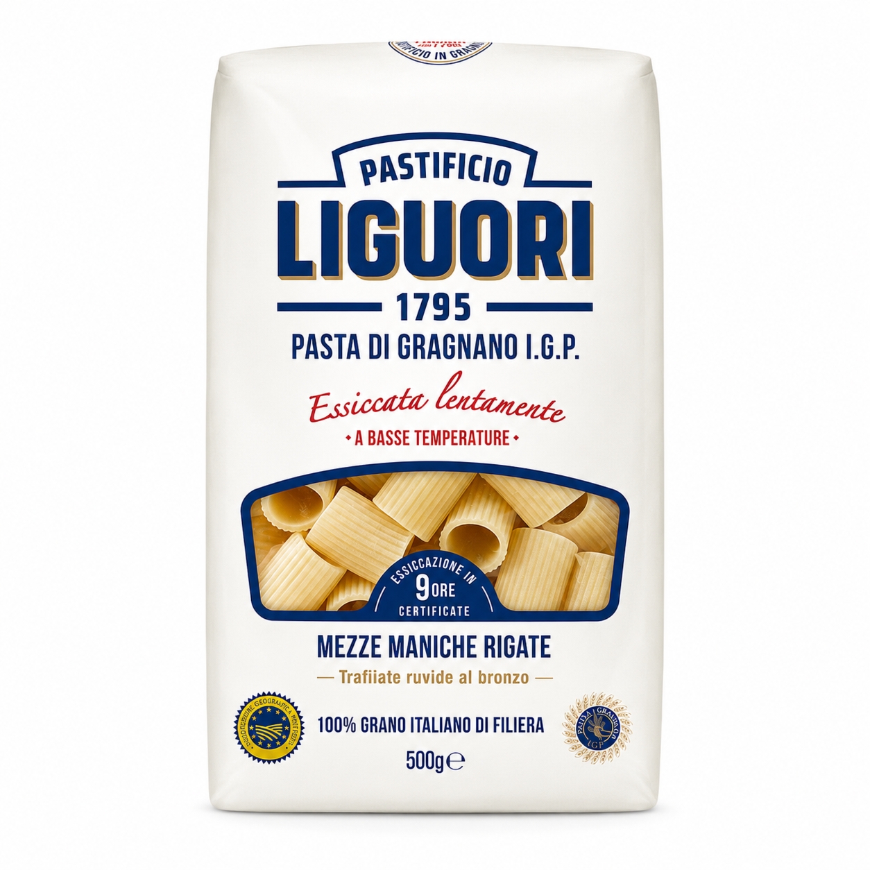 Makaron Mezze Maniche Rigate z Pszenicy Durum Pasta di Gragnano IGP 500 g Liguori