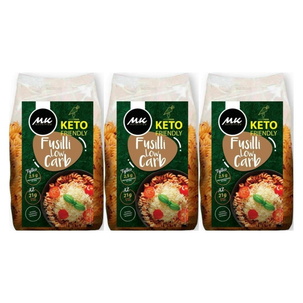 3 x Makaron KETO Fusilli (Świderki) 250 g - MK Nutrition