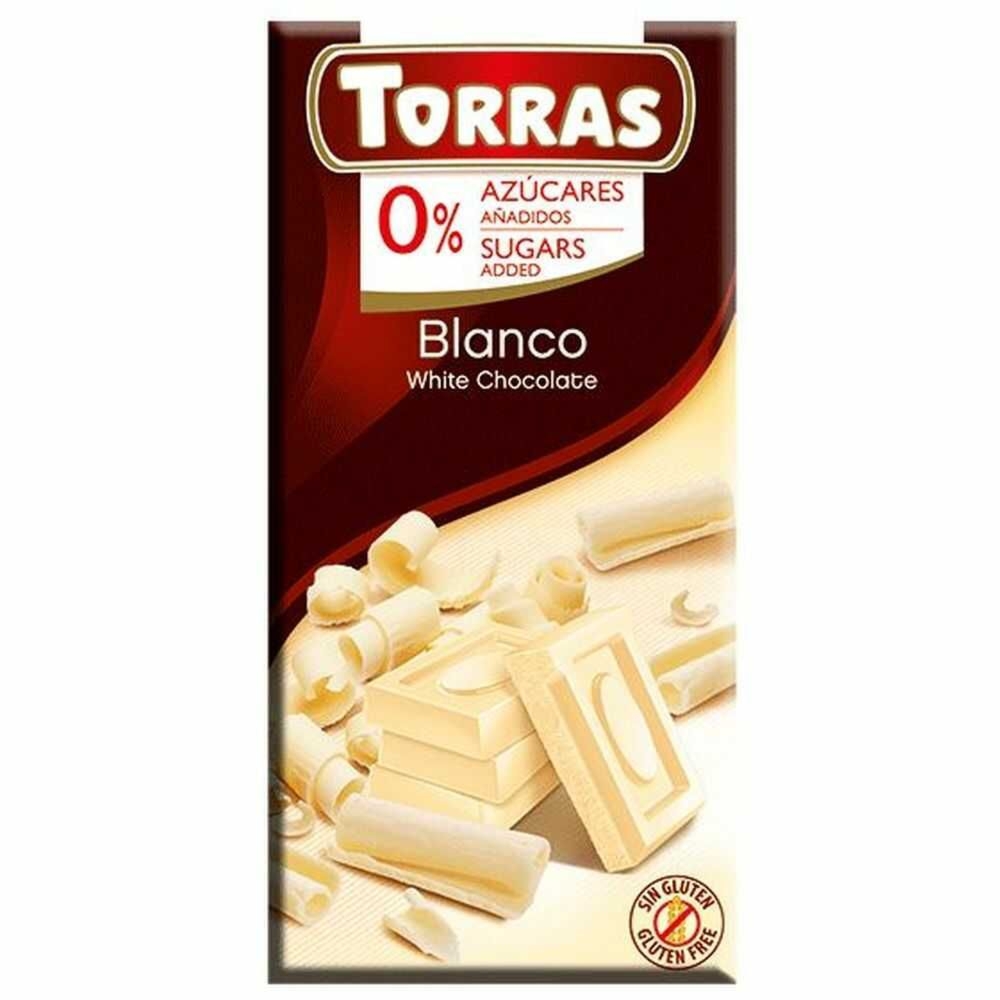 Czekolada Biała Bez Dodatku Cukru 75 g - Torras