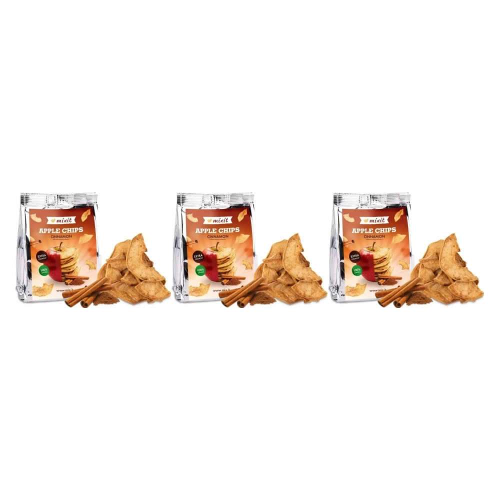 3 x Cynamonowe Chipsy Jabłkowe do Kieszeni 25 g - Mixit