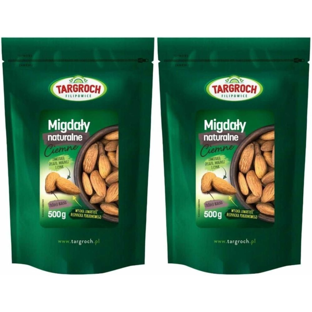 2 x Migdały Naturalne Ciemne 500 g - Targroch