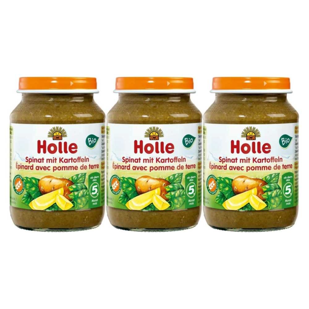 3 x Danie dla Niemowląt Szpinak Ziemniak Bio 190 g - Holle