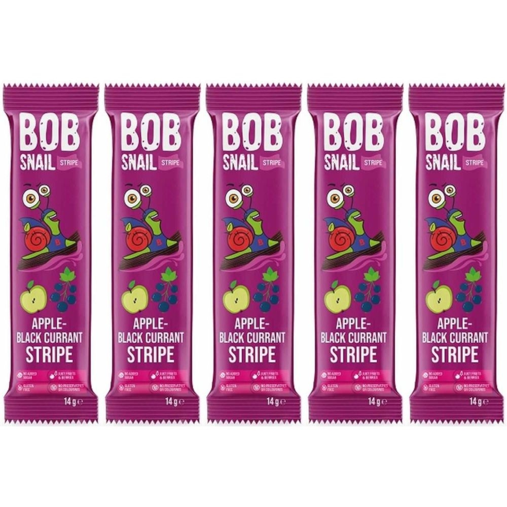 5 x Przekąska Jabłkowo - Porzeczkowa Bez Dodatku Cukru 14 g - Bob Snail