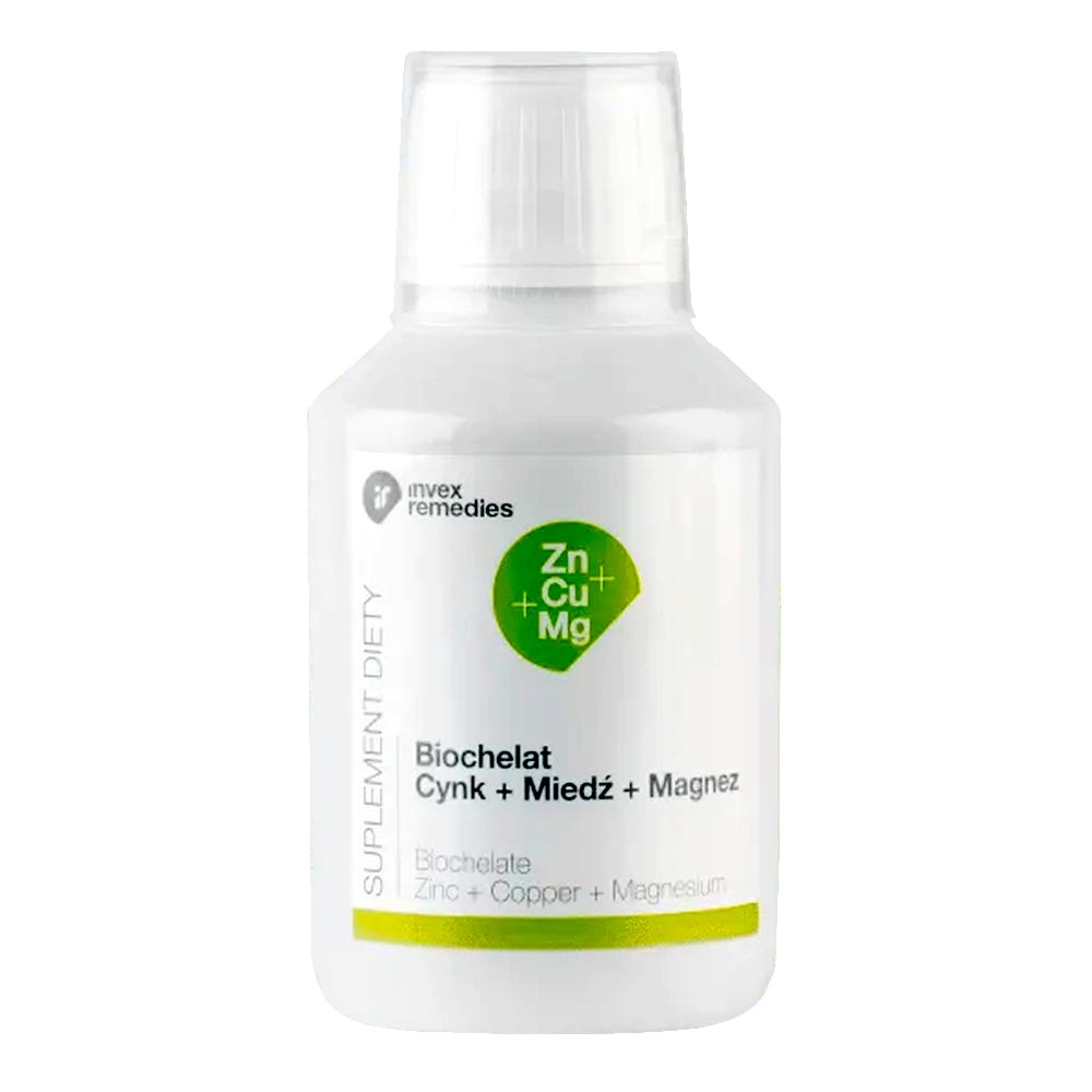 Biochelat Cynk+ Miedź+ Magnez Zn+Cu+Mg 150 ml - Invex Remedies