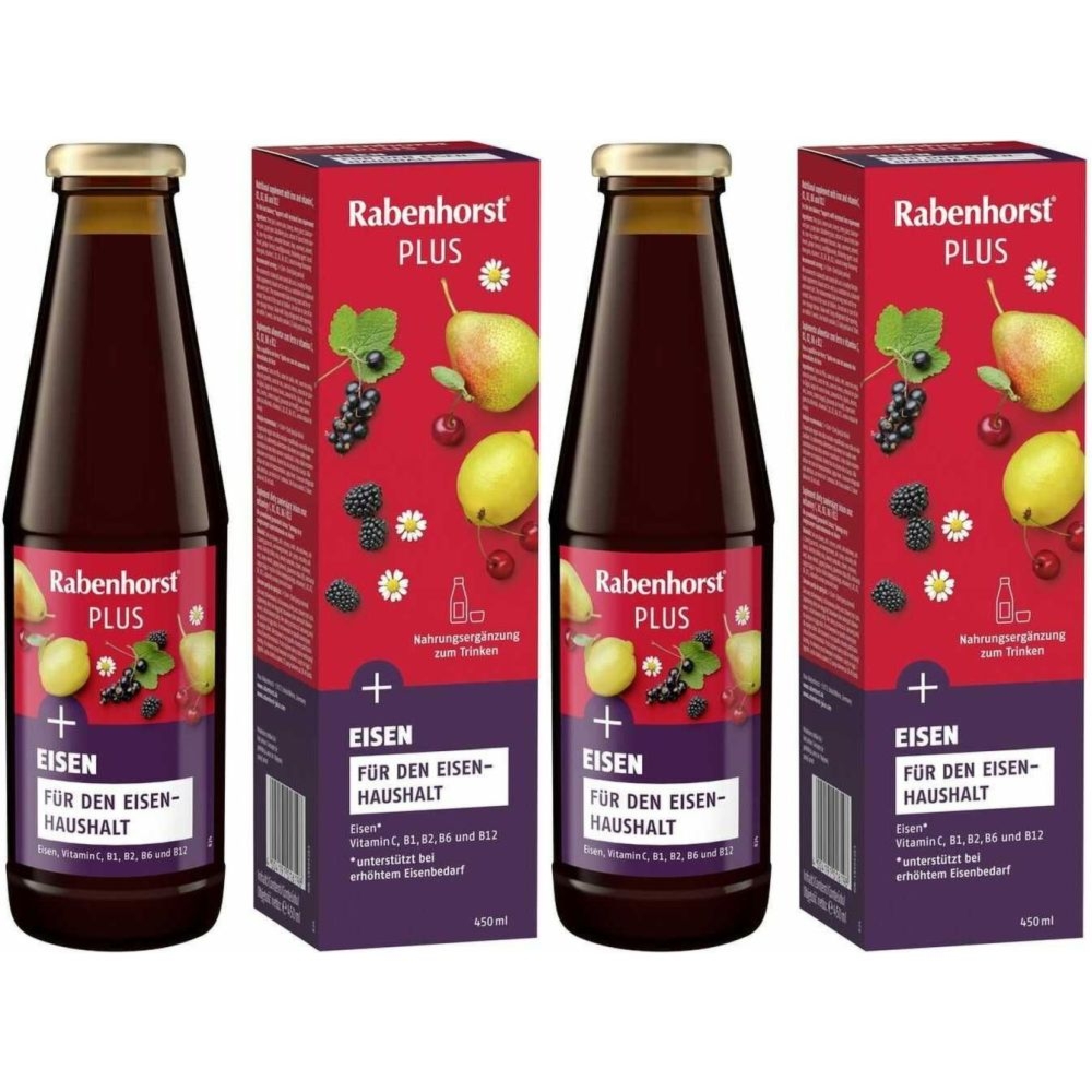 Zestaw 2 x Napój Owocowo-Ziołowy z Żelazem i Witaminami 450 ml (poprzednia nazwa Bogactwo Żelaza Plus Witaminy) - Rabenhorst