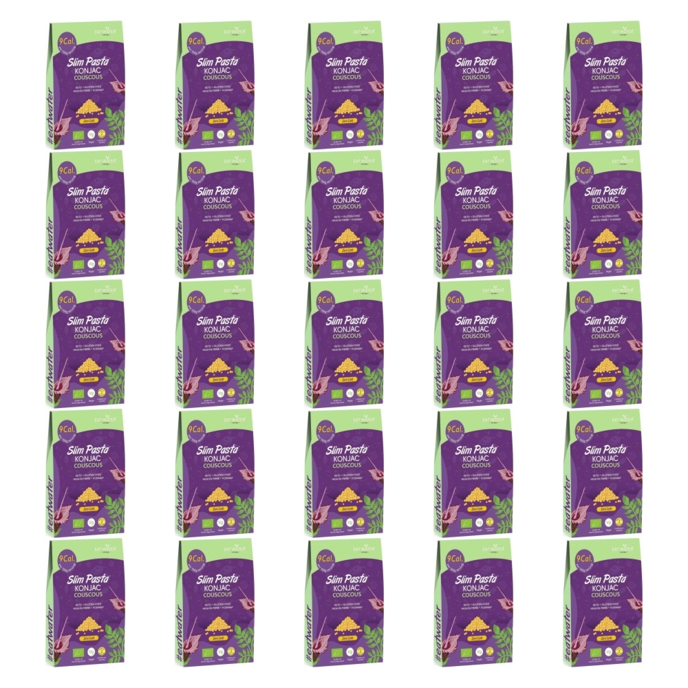 25 x Makaron Konjac w Kształcie Kuskusu Bezglutenowy Bio 270 g (200 g) - SLIM PASTA