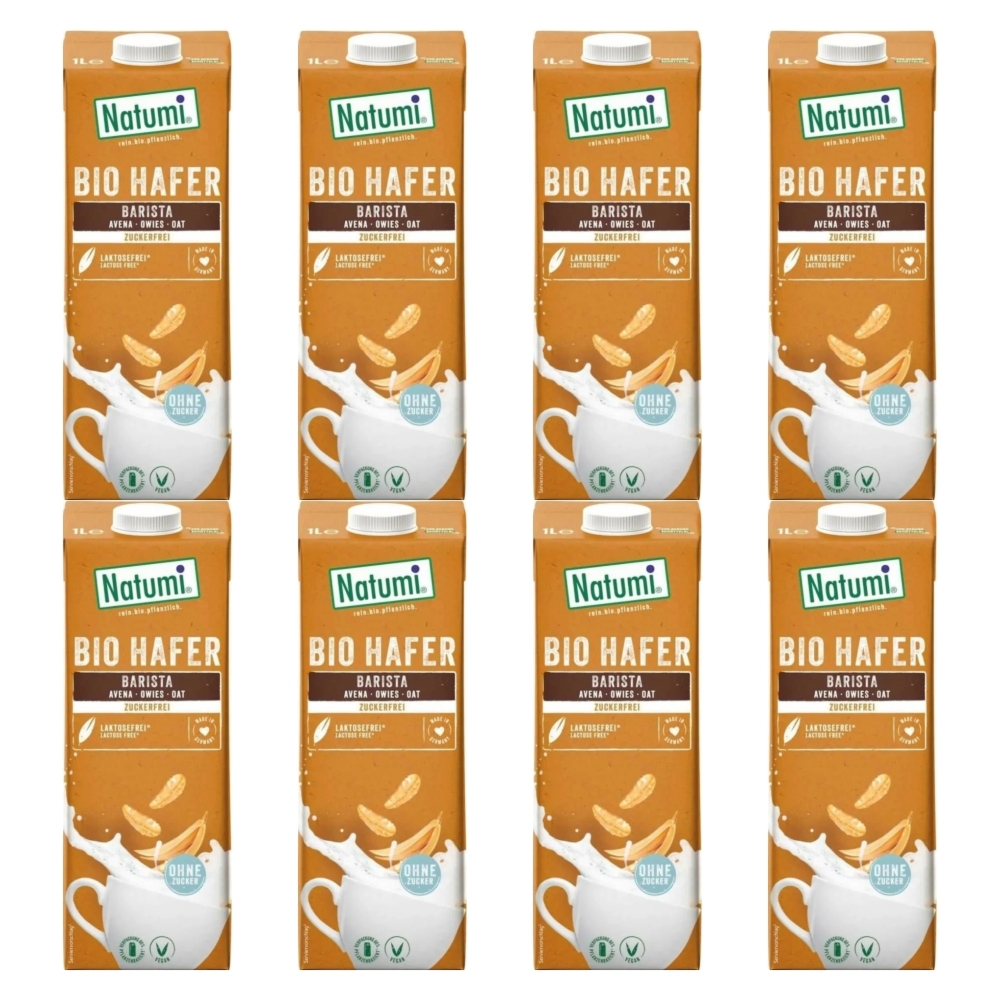 8 x Napój Owsiany Barista Bez Dodatku Cukru Bio 1 L - Natumi