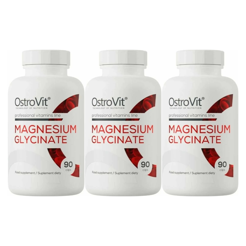 3 x Glicynian Magnezu 90 Kapsułek - OstroVit