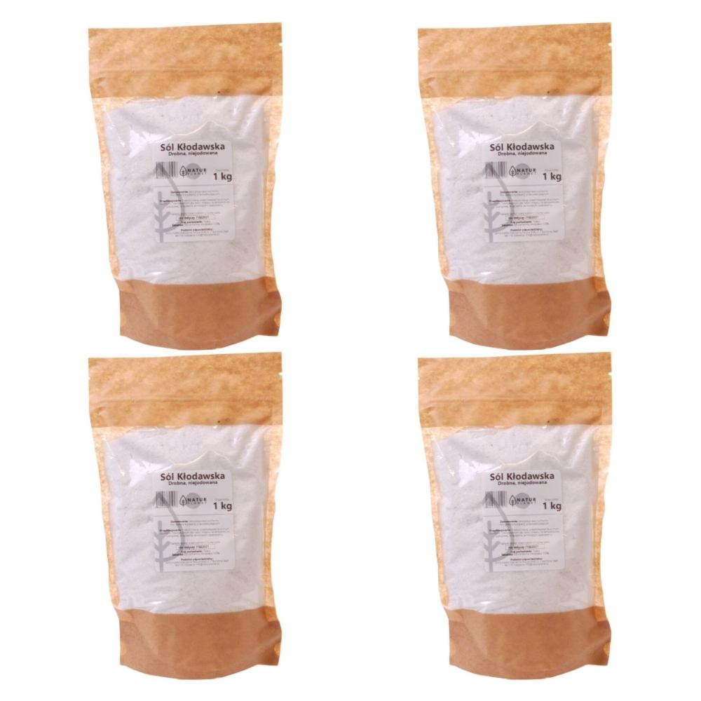 Zestaw 4 x Sól Kłodawska Drobna Niejodowana 1 kg - Natur Planet