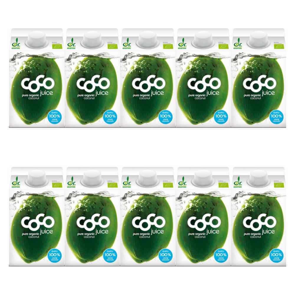 10 x Woda Kokosowa Naturalna Bio 500 ml - Dr Martins