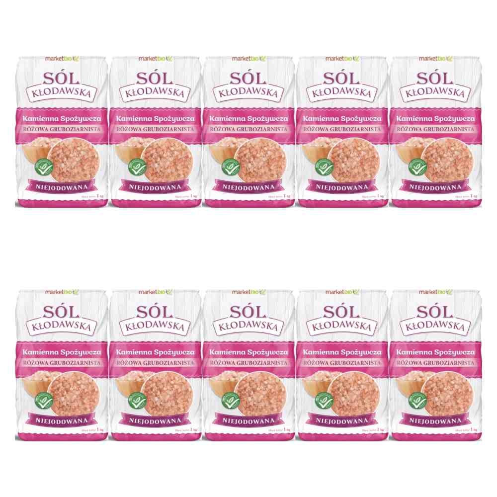 Sól Kłodawska Kamienna Różowa Gruboziarnista Niejodowana 10 kg (10 x 1 kg) - Kopalnia Soli Kłodawa