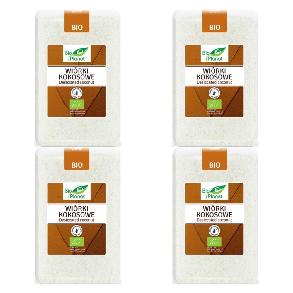 4 x Wiórki Kokosowe Bezglutenowe Bio 1 kg Bio Planet