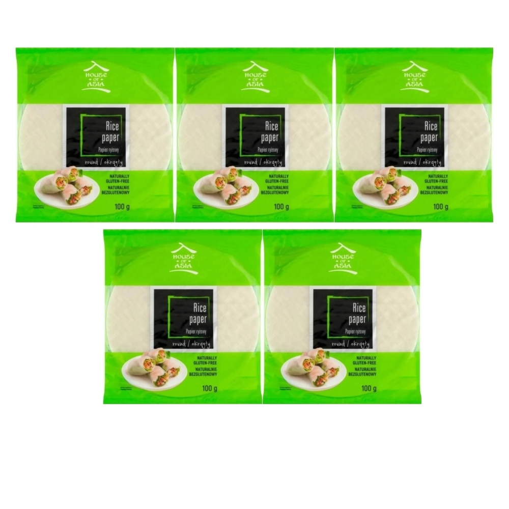 5 x Papier Ryżowy Okrągły 100 g - House of Asia