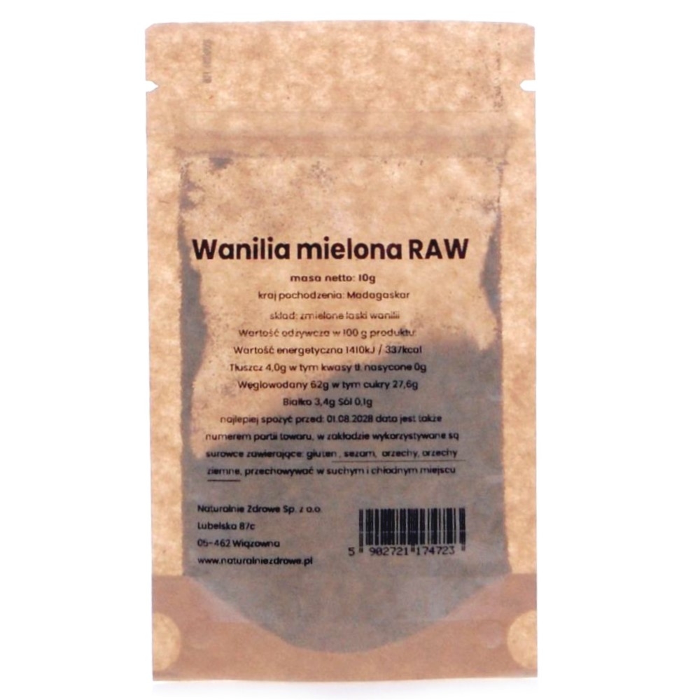 Wanilia Mielona Naturalna RAW 10 g - Naturalnie Zdrowe