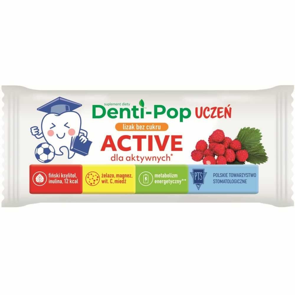 Lizak Bez Dodatku Cukru ACTIVE 6 g - Denti-Pop Uczeń (data: 31.08.2026)