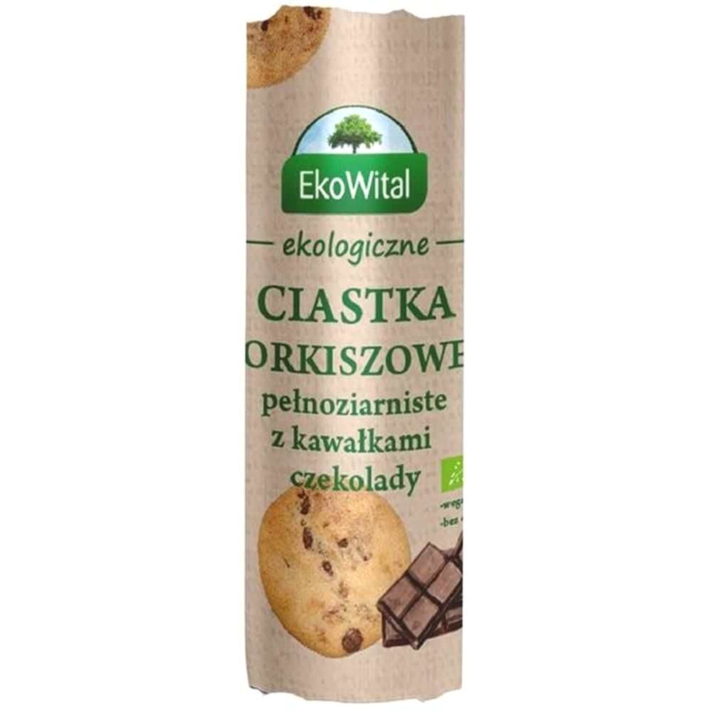 Ciastka Orkiszowe Pełnoziarniste z Kawałkami Czekolady Bio 250 g - Ekowital