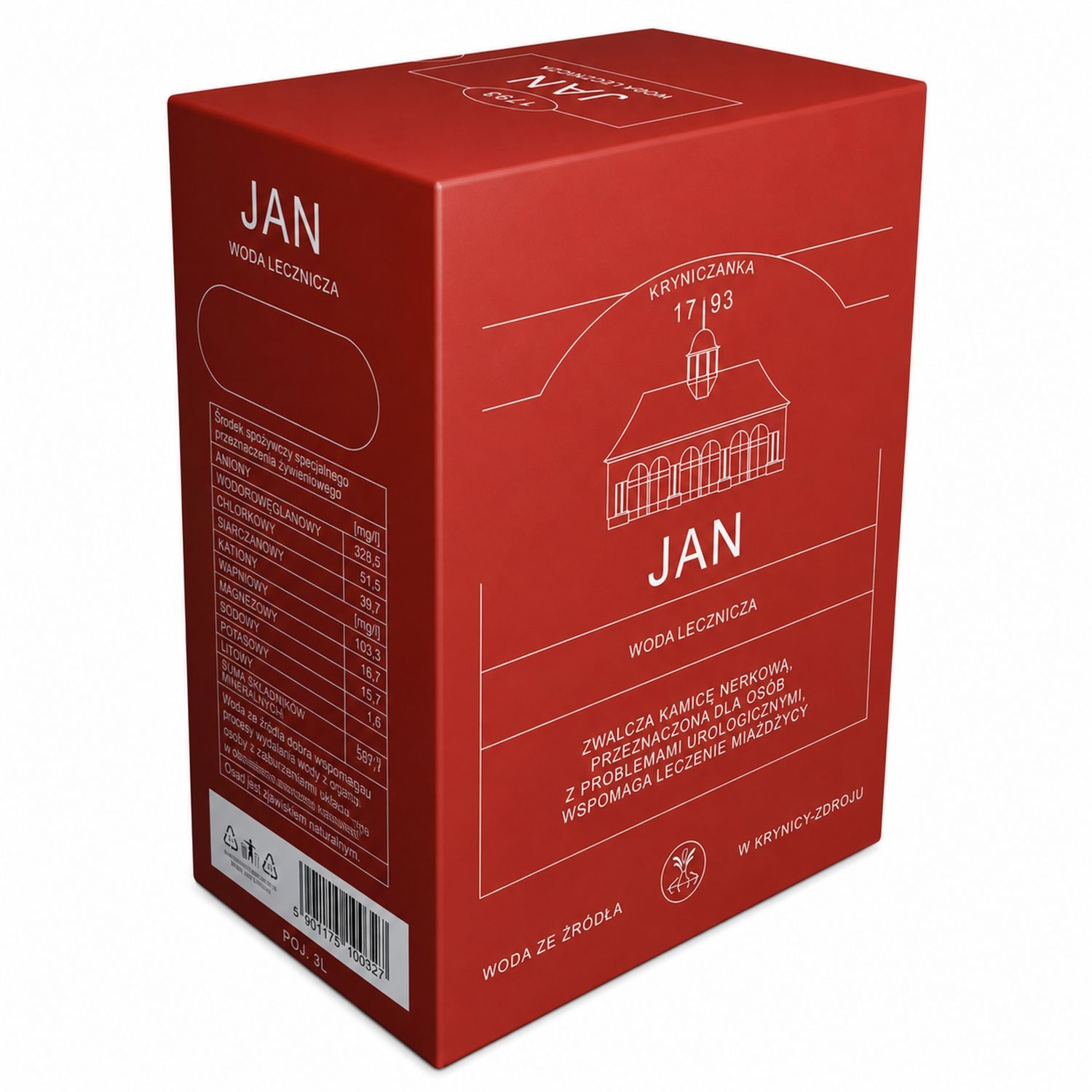 JAN - Woda Lecznicza w Kartonie 3 l - Kryniczanka