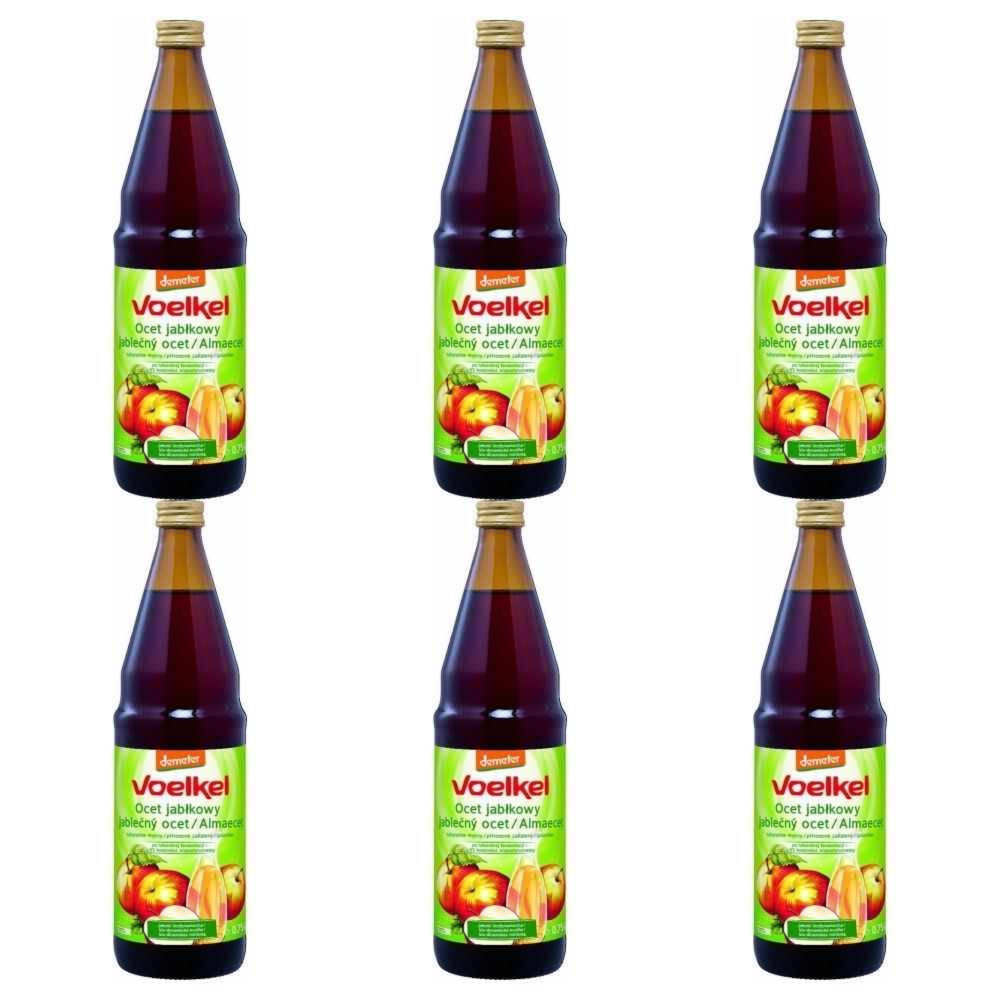 ZGRZEWKA 6 x Ocet Jabłkowy Niefiltrowany Demeter BIO 750 ml Voelkel