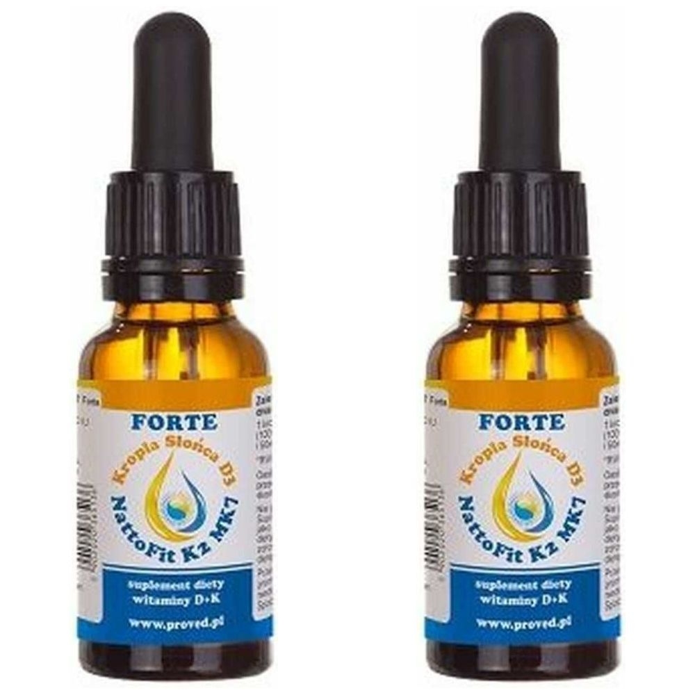 Zestaw 2 x  Kropla Słońca Witamina D3 + NattoFit K2 MK7 FORTE 20 ml - Proved
