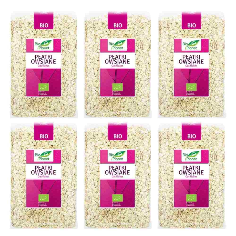 Zestaw 6 x Płatki Owsiane Bio 1 kg  - Bio Planet