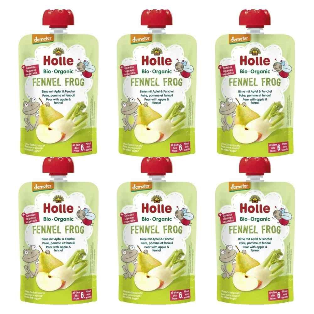 6 x Mus Owocowy Koperkowa Żabka (Gruszka, Jabłko, Koper Włoski) Bez Dodatku Cukru Bio Demeter 100 g - Holle