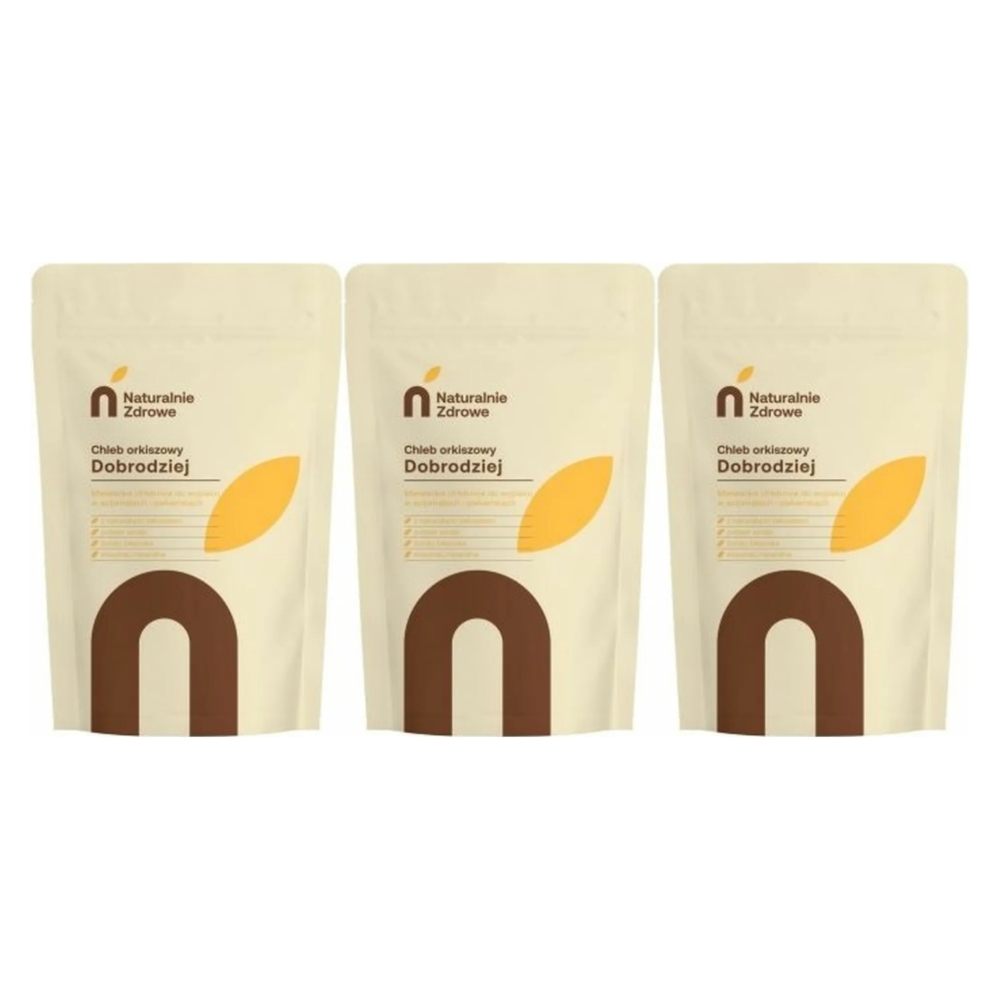 3 x Mieszanka Chlebowa DOBRODZIEJ ORKISZOWY 500 g - Naturalnie Zdrowe