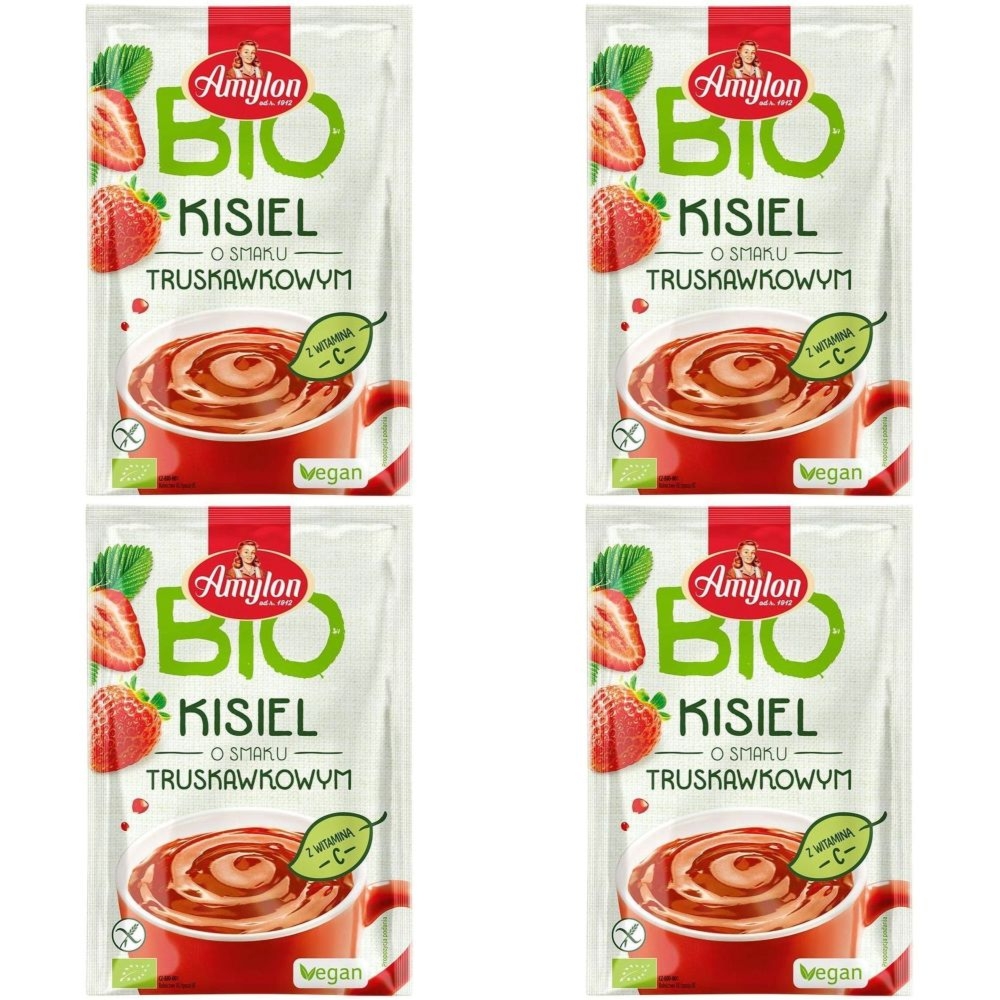 4 x Kisiel o Smaku Truskawkowym Bezglutenowy BIO 30 g - Amylon