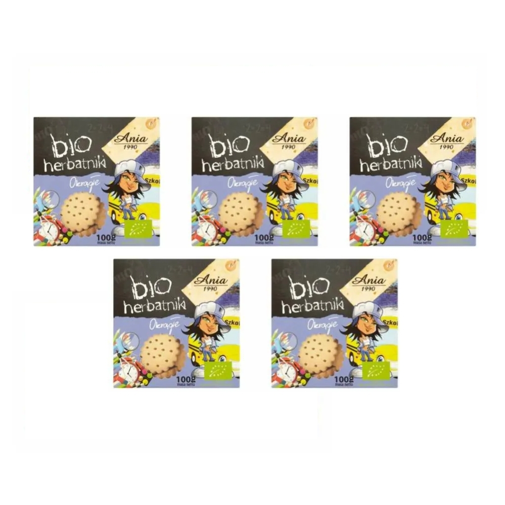 5 x Herbatniki Okrągłe Bio 100 g - Ania