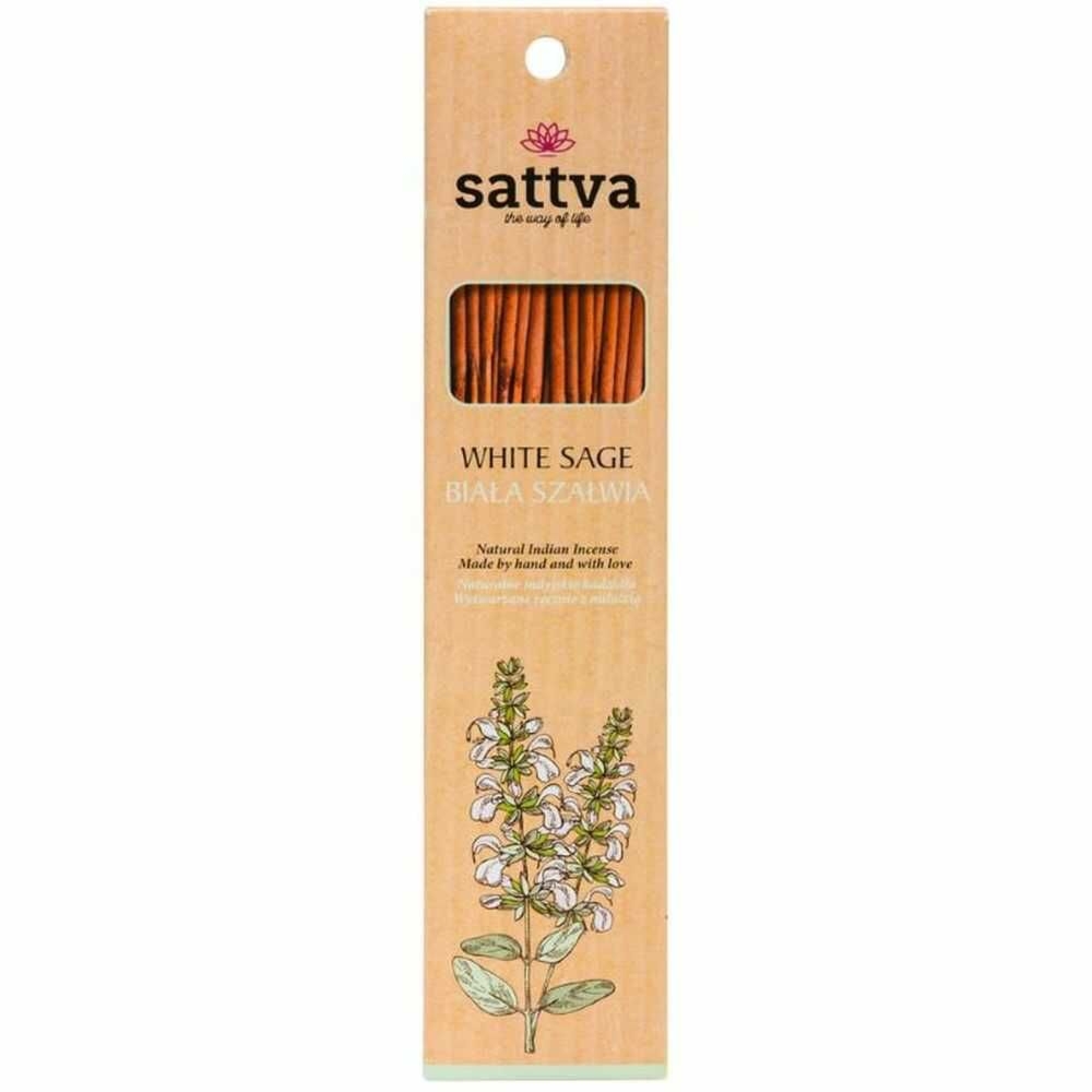 Kadzidełka Indyjskie Biała Szałwia 15 Sztuk (30 g) - Sattva