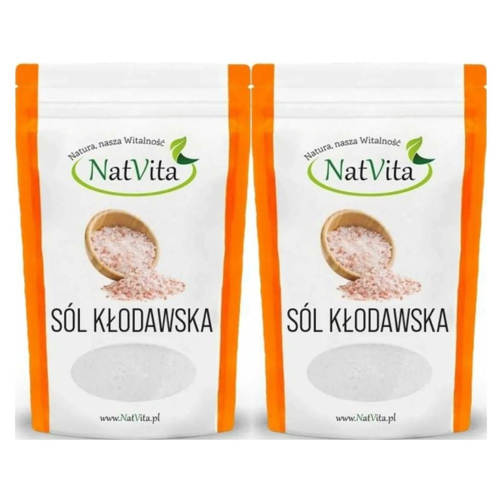 2 x Sól Kłodawska Kamienna Różowa Miałka 1,3 kg - Natvita