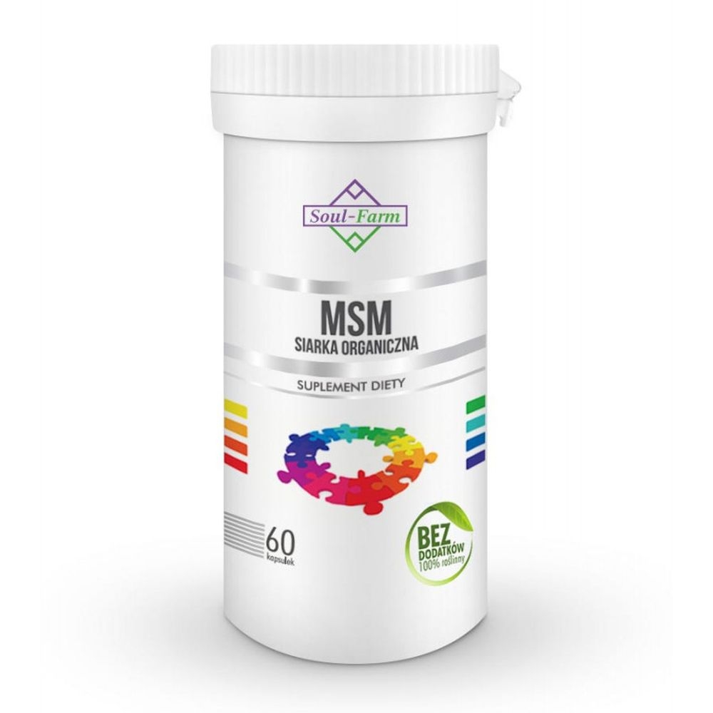 Фото - Вітаміни й мінерали SOUL MSM Siarka Organiczna 650 mg 60 Kapsułek -  Farm 