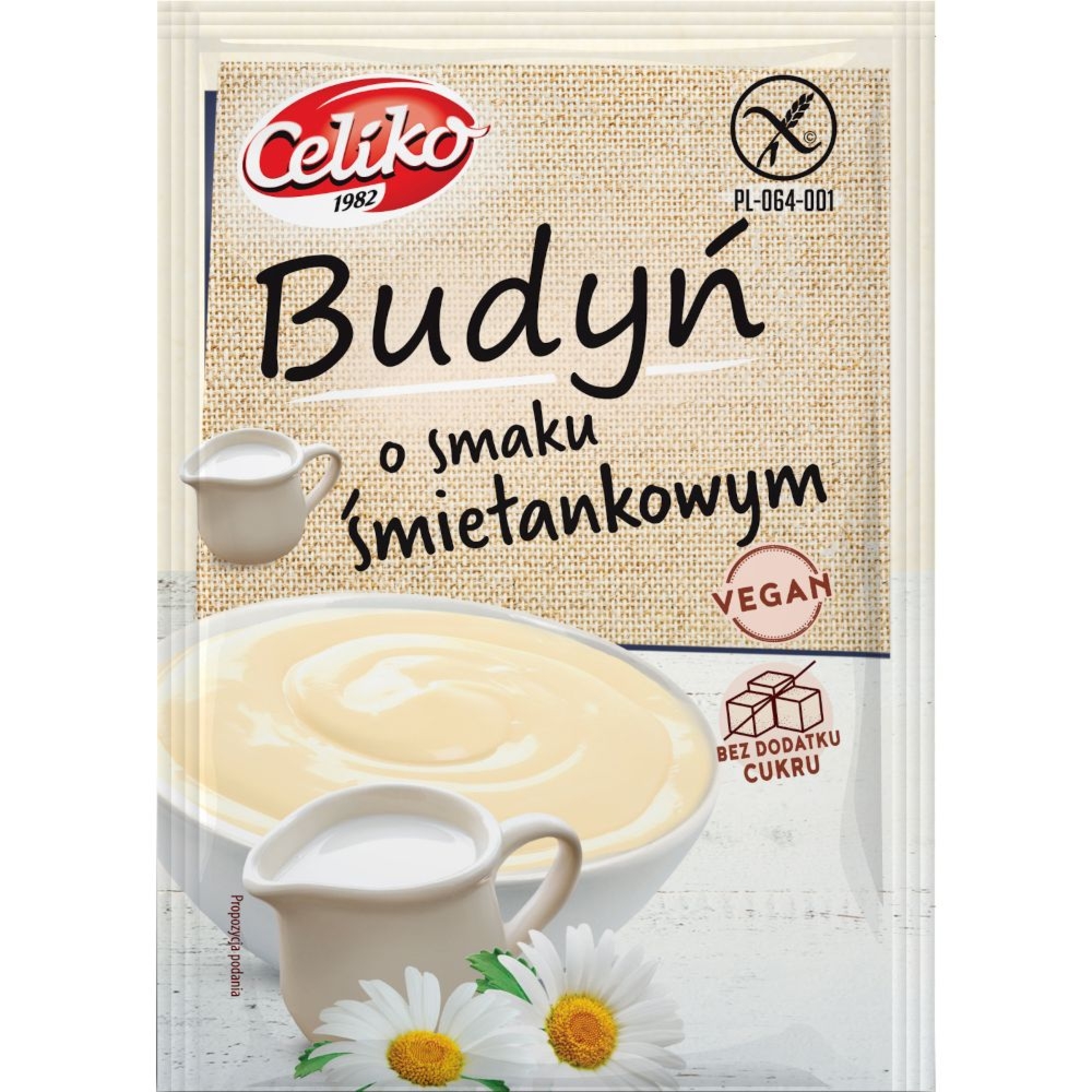 Budyń o Smaku Śmietankowym Bez Dodatku Cukru Bezglutenowy 40 g - Celiko