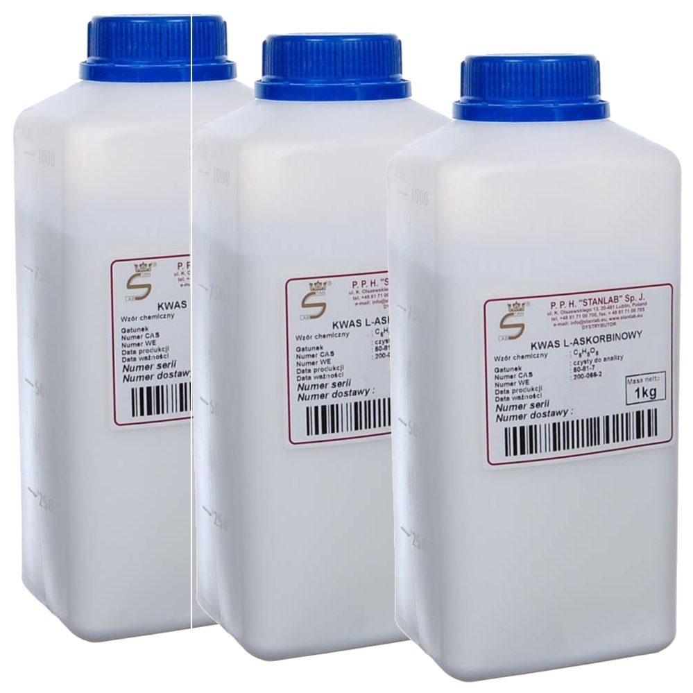 Zestaw 3 x Kwas L-Askorbinowy 1 kg Witamina C CZDA 1000 g Stanlab